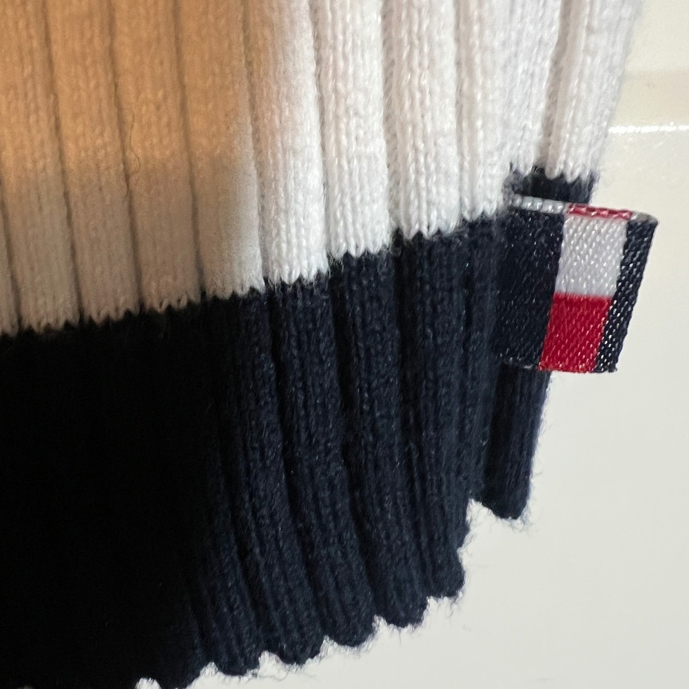 Tommy Hilfiger Sailor Sweater, Striped Square Neck Ribbed Knit, Women's Medium - Picture 10 of 13